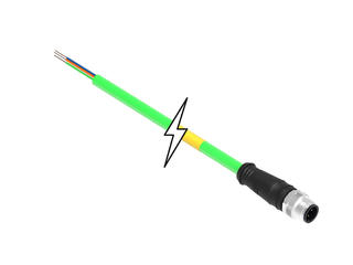 1300480282 - Micro-Change (M12) Single-Ended Cordset, 4 Poles, D-Coded, Male (Straight) to Pigtail, 22 AWG, Shielded PUR Cable, 10.0m (32.81') Length 1300480282 - Micro-Change (M12) Single-Ended Cordset, 4 Poles, D-Coded, Male (Straight) to Pigtail, 22 AWG, Shielded PUR Cable, 10.0m (32.81') Length