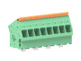 2249320008 - 10.00mm Pitch Lever Activated Fixed Mount PCB Terminal Block, 35° Wire Entry, Left Front Terminal, 8 Circuits