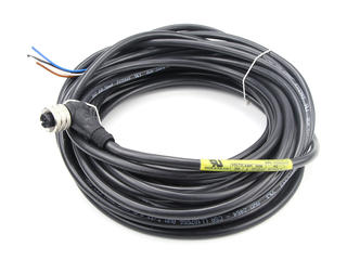 1200652147 - Micro-Change (M12) Single-Ended Cordset, 5 Poles, Female (90°) to Pigtail, 0.34mm² PUR/PVC Cable 4.0m (13.12') Length