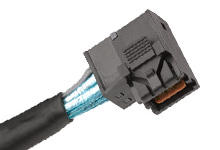 1002195103 - Internal iPass+ HD-to-iPass+ HD, 4X Short Body Cable Assembly, 100 Ohms,  Right Exit-to-Straight, Controller to Backplane, 0.60m Length