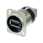 Neutrik Group-NAUSB-W Connector USB Conn USB 2.0 Type B to USB 2.0 Type A RCP/RCP 4/4 POS ST Panel Mount 4 Terminal 1 Port