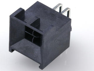 2196371204 - Nano-Fit BMI Right-Angle Header, Through Hole, 2.50mm Pitch, Dual Row, 4 Circuits, 0.38µm Gold (Au) Plating, Black, Glow-Wire Capable, Tray