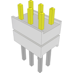 Samtec-HW-03-08-S-D-215-220 Connector Headers and PCB Receptacles Conn Board Stacker HDR 6 POS 2.54mm Solder ST Top Entry Thru-Hole Bulk