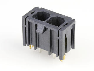 1720420202 - Super Sabre Vertical Header, 2 Circuit, Short Solder Tail with Board Lock, Complies with UL1977 Finger Proof Standards, Glow-Wire Capable