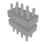 Samtec-TW-04-11-T-D-195-120 Connector Headers and PCB Receptacles Conn Board Stacker HDR 8 POS 2mm Solder ST Top Entry Thru-Hole Bulk