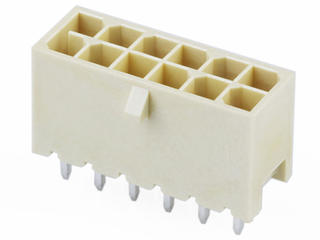 2242460810 - Micro-Fit+ Versa Color Vertical Header, Through Hole, 3.00mm Pitch, Dual Row, 8 Circuits, Tin (Sn) Plating, Glow-Wire Capable, Natural (White), Tray