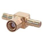 HUBER+SUHNER-43_SMB-50-0-2/111_NE Connector RF Conn SMB Adapter 0Hz to 4GHz 50Ohm T Style (2)F/M Gold Over Nickel Single