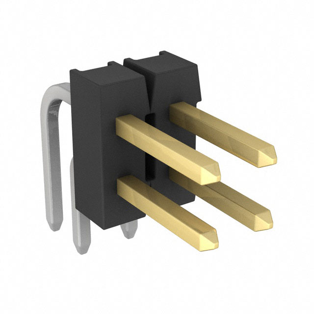 AMPMODU Mod II Breakaway Dual TH RA Gold 4 Pins