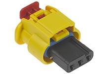 349003101 - MXP120 Sealed Receptacle, 3 Circuit, Yellow SIR Housing (T3-V2-S2 -125°C  on-engine vibration), Key A, Black Insert